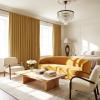 imageNICETOWN ScratchProof 100 Blackout Grey Curtains 84 inches Long HighDensity Linen Blend Window Treatments Rod Pocket amp Back Tab Thermal Drapes for Bedroom W52 x L84 2 PanelsMustard Yellow