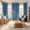 imageNICETOWN ScratchProof 100 Blackout Grey Curtains 84 inches Long HighDensity Linen Blend Window Treatments Rod Pocket amp Back Tab Thermal Drapes for Bedroom W52 x L84 2 PanelsBlue