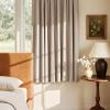 imageNICETOWN ScratchProof 100 Blackout Grey Curtains 84 inches Long HighDensity Linen Blend Window Treatments Rod Pocket amp Back Tab Thermal Drapes for Bedroom W52 x L84 2 PanelsSand