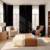 imageNICETOWN ScratchProof 100 Blackout Grey Curtains 84 inches Long HighDensity Linen Blend Window Treatments Rod Pocket amp Back Tab Thermal Drapes for Bedroom W52 x L84 2 PanelsBlack