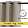imageNICETOWN Taupe Curtain Panels  52 inches by 120 Inch Black Set of 2 Home Decoration Thermal Insulated Solid Grommet Blackout CurtainsDrapes for HallDining Room