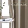 imageNICETOWN Taupe Curtain Panels  52 inches by 120 Inch Black Set of 2 Home Decoration Thermal Insulated Solid Grommet Blackout CurtainsDrapes for HallDining Room