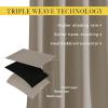 imageNICETOWN Taupe Curtain Panels  52 inches by 120 Inch Black Set of 2 Home Decoration Thermal Insulated Solid Grommet Blackout CurtainsDrapes for HallDining Room