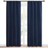 imageNICETOWN Thermal Curtains Blackout Draperies  Window Treatment Energy Saving Solid Blackout Rod Pocket CurtainsDrapes for Living Room Navy 1 Pair 42 by 84Inch