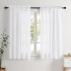 imageNICETOWN White Privacy Sheer Curtains 84 inches Long NonSeeThrough Curtains 4 Panels for Kitchen Bathroom Light Filtering Elegant Opaque Window Drapes Rod Pocket Top W42 x L84 in per PanelPure White