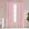 imageNICETOWN White Privacy Sheer Curtains 84 inches Long NonSeeThrough Curtains 4 Panels for Kitchen Bathroom Light Filtering Elegant Opaque Window Drapes Rod Pocket Top W42 x L84 in per PanelPink