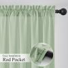 imageNICETOWN White Privacy Sheer Curtains 84 inches Long NonSeeThrough Curtains 4 Panels for Kitchen Bathroom Light Filtering Elegant Opaque Window Drapes Rod Pocket Top W42 x L84 in per PanelSage Green