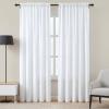 imageNICETOWN White Privacy Sheer Curtains 84 inches Long NonSeeThrough Curtains 4 Panels for Kitchen Bathroom Light Filtering Elegant Opaque Window Drapes Rod Pocket Top W42 x L84 in per PanelPure White