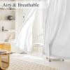 imageNICETOWN White Privacy Sheer Curtains 84 inches Long NonSeeThrough Curtains 4 Panels for Kitchen Bathroom Light Filtering Elegant Opaque Window Drapes Rod Pocket Top W42 x L84 in per PanelWhite