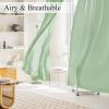 imageNICETOWN White Privacy Sheer Curtains 84 inches Long NonSeeThrough Curtains 4 Panels for Kitchen Bathroom Light Filtering Elegant Opaque Window Drapes Rod Pocket Top W42 x L84 in per PanelSage Green