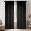 imageNICETOWN White Privacy Sheer Curtains 84 inches Long NonSeeThrough Curtains 4 Panels for Kitchen Bathroom Light Filtering Elegant Opaque Window Drapes Rod Pocket Top W42 x L84 in per PanelBlack