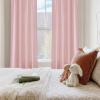 imageNICETOWN White Privacy Sheer Curtains 84 inches Long NonSeeThrough Curtains 4 Panels for Kitchen Bathroom Light Filtering Elegant Opaque Window Drapes Rod Pocket Top W42 x L84 in per PanelPink