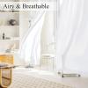 imageNICETOWN White Privacy Sheer Curtains 84 inches Long NonSeeThrough Curtains 4 Panels for Kitchen Bathroom Light Filtering Elegant Opaque Window Drapes Rod Pocket Top W42 x L84 in per PanelPure White