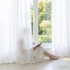 imageNICETOWN White Privacy Sheer Curtains 84 inches Long NonSeeThrough Curtains 4 Panels for Kitchen Bathroom Light Filtering Elegant Opaque Window Drapes Rod Pocket Top W42 x L84 in per PanelPure White