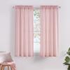 imageNICETOWN White Privacy Sheer Curtains 84 inches Long NonSeeThrough Curtains 4 Panels for Kitchen Bathroom Light Filtering Elegant Opaque Window Drapes Rod Pocket Top W42 x L84 in per PanelPink
