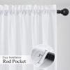 imageNICETOWN White Privacy Sheer Curtains 84 inches Long NonSeeThrough Curtains 4 Panels for Kitchen Bathroom Light Filtering Elegant Opaque Window Drapes Rod Pocket Top W42 x L84 in per PanelPure White