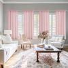 imageNICETOWN White Privacy Sheer Curtains 84 inches Long NonSeeThrough Curtains 4 Panels for Kitchen Bathroom Light Filtering Elegant Opaque Window Drapes Rod Pocket Top W42 x L84 in per PanelPink