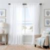 imageNICETOWN White Privacy Sheer Curtains 84 inches Long NonSeeThrough Curtains 4 Panels for Kitchen Bathroom Light Filtering Elegant Opaque Window Drapes Rod Pocket Top W42 x L84 in per PanelPure White