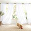 imageNICETOWN White Privacy Sheer Curtains 84 inches Long NonSeeThrough Curtains 4 Panels for Kitchen Bathroom Light Filtering Elegant Opaque Window Drapes Rod Pocket Top W42 x L84 in per PanelPure White