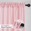 imageNICETOWN White Privacy Sheer Curtains 84 inches Long NonSeeThrough Curtains 4 Panels for Kitchen Bathroom Light Filtering Elegant Opaque Window Drapes Rod Pocket Top W42 x L84 in per PanelPink