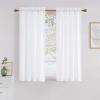 imageNICETOWN White Privacy Sheer Curtains 84 inches Long NonSeeThrough Curtains 4 Panels for Kitchen Bathroom Light Filtering Elegant Opaque Window Drapes Rod Pocket Top W42 x L84 in per PanelPure White