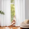 imageNICETOWN White Privacy Sheer Curtains 84 inches Long NonSeeThrough Curtains 4 Panels for Kitchen Bathroom Light Filtering Elegant Opaque Window Drapes Rod Pocket Top W42 x L84 in per PanelWhite