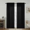 imageNICETOWN White Privacy Sheer Curtains 84 inches Long NonSeeThrough Curtains 4 Panels for Kitchen Bathroom Light Filtering Elegant Opaque Window Drapes Rod Pocket Top W42 x L84 in per PanelBlack