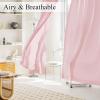 imageNICETOWN White Privacy Sheer Curtains 84 inches Long NonSeeThrough Curtains 4 Panels for Kitchen Bathroom Light Filtering Elegant Opaque Window Drapes Rod Pocket Top W42 x L84 in per PanelPink