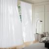 imageNICETOWN White Privacy Sheer Curtains 84 inches Long NonSeeThrough Curtains 4 Panels for Kitchen Bathroom Light Filtering Elegant Opaque Window Drapes Rod Pocket Top W42 x L84 in per PanelPure White