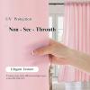 imageNICETOWN White Privacy Sheer Curtains 84 inches Long NonSeeThrough Curtains 4 Panels for Kitchen Bathroom Light Filtering Elegant Opaque Window Drapes Rod Pocket Top W42 x L84 in per PanelPink
