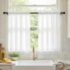 imageNICETOWN White Privacy Sheer Curtains 84 inches Long NonSeeThrough Curtains 4 Panels for Kitchen Bathroom Light Filtering Elegant Opaque Window Drapes Rod Pocket Top W42 x L84 in per PanelPure White