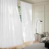 imageNICETOWN White Privacy Sheer Curtains 84 inches Long NonSeeThrough Curtains 4 Panels for Kitchen Bathroom Light Filtering Elegant Opaque Window Drapes Rod Pocket Top W42 x L84 in per PanelWhite