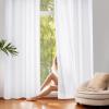 imageNICETOWN White Privacy Sheer Curtains 84 inches Long NonSeeThrough Curtains 4 Panels for Kitchen Bathroom Light Filtering Elegant Opaque Window Drapes Rod Pocket Top W42 x L84 in per PanelPure White