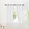 imageNICETOWN 100 Blackout White Curtains 48 inch Long Grommet Thermal Window Treatment Full Blackout Curtains for KitchenCafe 2 Panels W37 x L48