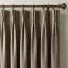 imageNICETOWN 395GSM Linen Pinch Pleated Vintage Olive Green Curtains 90 inch Long with Hooks  Room Darkening Wrinkle Resistant Drapes for Dining Room amp Bedroom Modern Home Decor 40 Wide 2 PanelsFrench Taupe