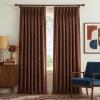 imageNICETOWN 395GSM Linen Pinch Pleated Vintage Olive Green Curtains 90 inch Long with Hooks  Room Darkening Wrinkle Resistant Drapes for Dining Room amp Bedroom Modern Home Decor 40 Wide 2 PanelsEarthy Terracotta