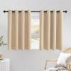 imageNICETOWN Biscotti Beige Cafe Curtains 36 inches Long Grommet Thermal Drapes Room Darkening Short Window Treatments for Bathroom 2 Panels W52 x L36