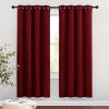 imageNICETOWN Blackout Curtain Panel Grommet  Home Decorations Thermal Insulated Solid Grommet Top Blackout Living Room PanelsDrapes for Gift Burgundy Red 1 Pair 46 x 72Inch