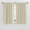imageNICETOWN Blackout Curtain Panels for Kitchen  Beige Color 42x30 inch 2 Panels Set Room Darkening Blackout Drapes for Window