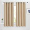 imageNICETOWN Blackout Curtain Panels for Living Room  Window Treatment Thermal Insulated Solid Grommet Vertical Drapes Window Treatments for Bedroom Biscotti Beige Set of 2 46 by 63 Inch