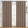 imageNICETOWN Blackout Curtains 84 inch Length 2 Panels Set  3 Pass Microfiber Noise Reducing Thermal Insulated Solid Ring Top Curtains amp Drapes for Living Room 66 x 84 Inch Cappuccino