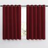 imageNICETOWN Blackout Draperies Curtain Panels  Thermal Insulated Solid Grommet Blackout CurtainsPanelsDrapes for Living RoomBurgundy Red 1 Pair 66 by 54Inch