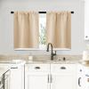 imageNICETOWN Blackout Room Darkening Curtains  Home Decoration Light amp Noise Reducing Thermal Insulated Window Draperies with Rod Pocket Top Biscotti Beige Set of 2 29 inches Wide x 20 inches Long