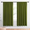 imageNICETOWN Christmas Window Curtains Blackout Drapes for Gifts Thermal Insulated Solid Rod Pocket Blackout CurtainsDraperies for Living Room Olive Green 1 Pair 52 by 72Inch