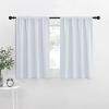 imageNICETOWN Greyish White Window Curtain Panels  Thermal Insulated Rod Pocket Room Darkening Curtain Sets for Bedroom Platinum  Greyish White 2 Panels 29 by 30