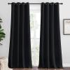 imageNICETOWN Halloween Patio Blackout Curtain Shades 2 Panels 55 inches x 102 inches Black Summer Home Decoration Thermal Insulated Grommet Blackout DraperiesDrapes for Kitchen
