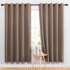 imageNICETOWN Kitchen Blackout Curtains and Drapes  Triple Weave Energy Saving Thermal Insulated Solid Grommet Blackout Panels for Patio 1 Pair 66 inches by 72 Inch Cappuccino