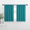 imageNICETOWN Kitchen Curtains Peacock Blue 34 x 40 Set of 2 Short Blackout Curtains amp Drapes Thermal Insulated Rod Pocket Window Treatment Draperies for Nursery