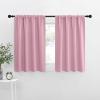 imageNICETOWN Kitchen Curtains Rouge Pink 34 x 40 Set of 2 Short Blackout Curtains amp Drapes Thermal Insulated Rod Pocket Window Treatment Draperies for Nursery
