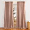imageNICETOWN Linen Semi Sheer Curtains 72 inches Long Rod Pocket amp Back Tab Thick Flax Linen Weave Drapes Privacy Added with Light Filtering for BedroomFarmhouse Cream W55 x L72 2 PanelsTerracotta